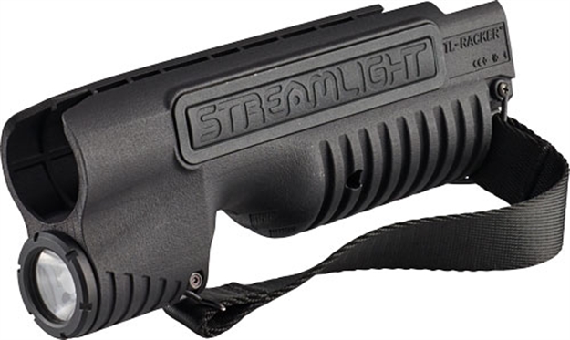 Picture of  Streamlight 69602 Tl-Racker  Matte Black Nylon, Fits Mossberg 590 Shockwave Shotgun, 1,000 Lumens White Led Bulb, 283 Meters Beam 080926696020