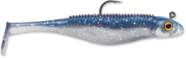 Picture of Storm 360Gt Searchbait Shad, Sinking, 3-1/2", 1/4Oz, #2/0 Hk, 1 Rigged Two Bodies, Tru Blue