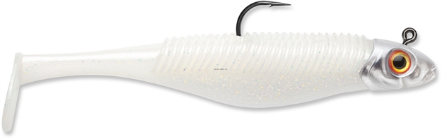 Picture of Storm 360Gt Searchbait Shad, Sinking, 4-1/2", 3/8Oz, #4/0 Hk, 1 Rigged Two Bodies, Pearl Ice