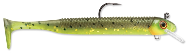 Picture of Storm 360Gt Searchbait Swimmer Lure, 4-1/2", 1/4 Oz, 4/0 Hook, 1 Rigged, 2 Bodies, Hot Olive