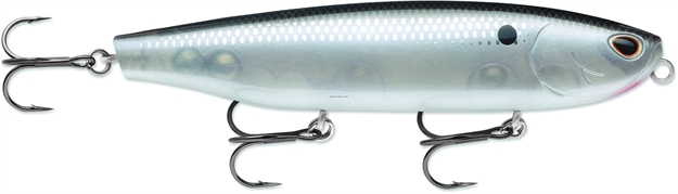 Picture of Storm Arashi Top Walker Topwater Lure W/Rattle, 4 1/4", 3/4 Oz, Black Silver Shad, Floating
