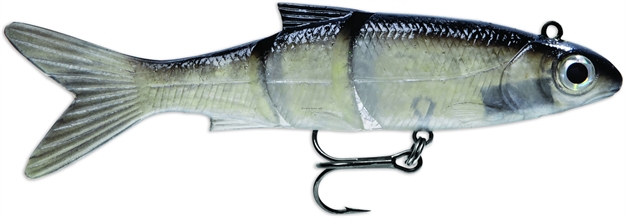 Picture of Storm Live Kickin' Minnow Segmented Swimbait, 4", 7/16 Oz, Black Silver Minnow, Sinking