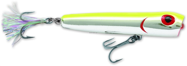 Picture of Storm Rattlin' Saltwater Chug Bug Topwater Popper, 3 1/4", 3/8 Oz, Metallic Silver/Chartreuse Back, Floating