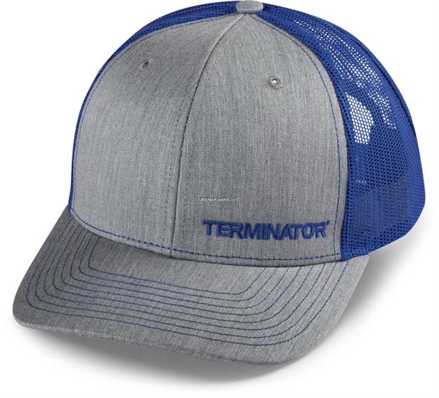 Picture of Storm Trucker Cap Grey Front, Grey Bill, Blue Mesh Back, Left Logo, Snapback