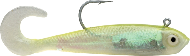 Picture of Storm Wildeye Curl Tail Minnow Swimbait, 3", 1/8 Oz, Shiner Chartreuse Silver, Floating,3 PK