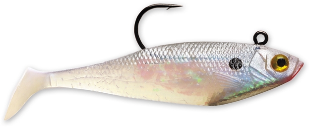 Picture of Storm Wildeye Swim Shad, 5", 5/8 Oz, Pearl, Floating,3 PK