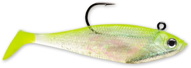 Picture of Storm Wildeye Swim Shad, 5", 5/8 Oz, Shiner Chartreuse Silver, Floating,3 PK