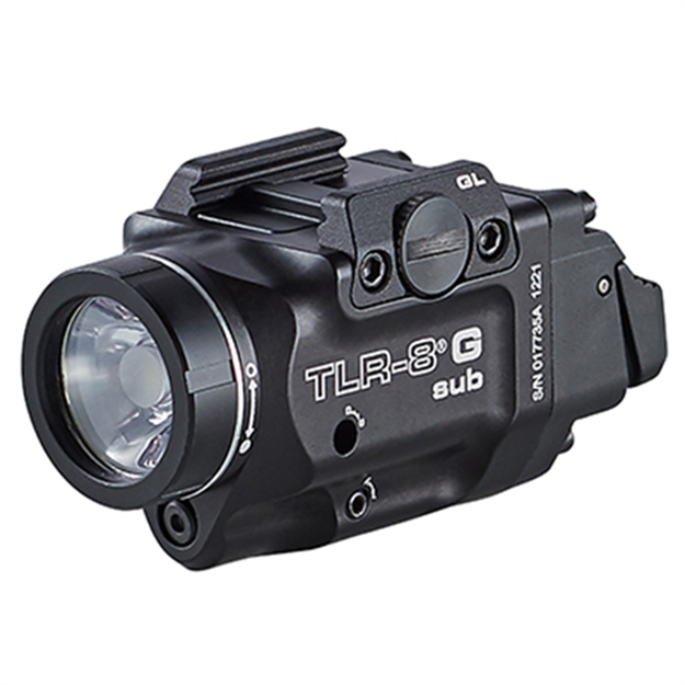 Picture of  Streamlight 69437 Tlr-8 W/Laser Black Anodized, Green Laser 5.0 Mw/500 Lumens Output 510-530Nm Wavelength, Fits Sig Sauer P365/P365xl 080926694378