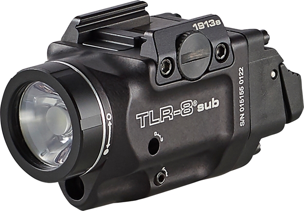 Picture of  Streamlight 69418 Tlr-8 Sub Gun Light With Red Laser  Black Anodized 500 Lumens White Led 1913 Short Railed Pistol 080926694187