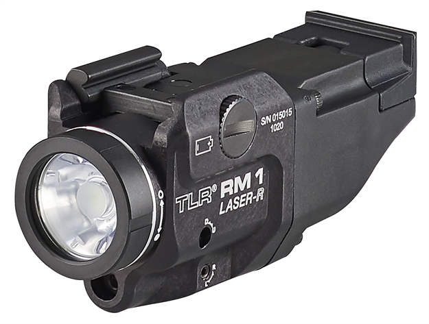Picture of  Streamlight 69446 Tlr-1 RM W/Laser Black Anodized Aluminum,  500 Lumens White Led Bulb/Red Laser, 210 Meters Beam, Picatinny Rail Mount