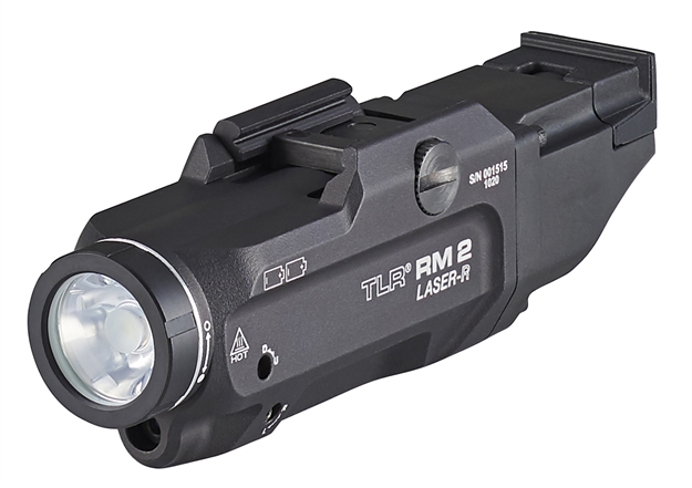 Picture of  Streamlight 69448 Tlr-2 RM W/Laser Black Aluminum, 1,000 Lumens White Led Bulb/Red Laser 297 Meters Beam, Picatinny Rail Mount 080926694484