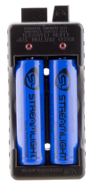 Picture of  Streamlight 22010 18650  Battery Charger W/Batteries Black 18650 Li-Ion Rechargeable Battery 080926220102