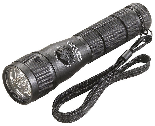 Picture of Streamlight 51046 Night Com UV Flashlight 50/115 Lumens Cr123a (2) Aluminum Blk