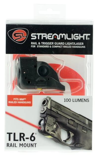 Picture of  Streamlight 69293 Tlr-6 Gun Light  Black 100 Lumens White Led/Red Laser Smith & Wesson M&P Shield 080926692930