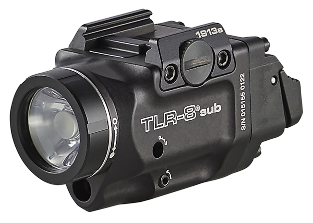 Picture of  Streamlight 69418 Tlr-8 Sub Gun Light With Red Laser  Black Anodized 500 Lumens White Led 1913 Short Railed Pistol