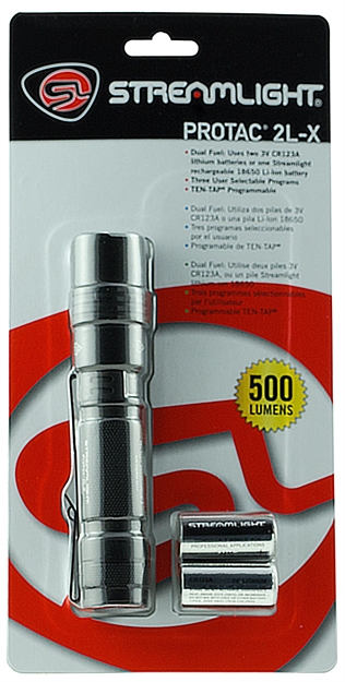 Picture of  Streamlight 88062 Protac 2L-X Flashlight  Black Anodized  40/500 Lumens   White Led