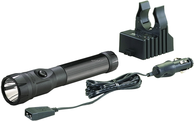 Picture of  Streamlight 76112 Polystinger Led  Black 120/240/485 Lumens White Led (Dc Charger Only)