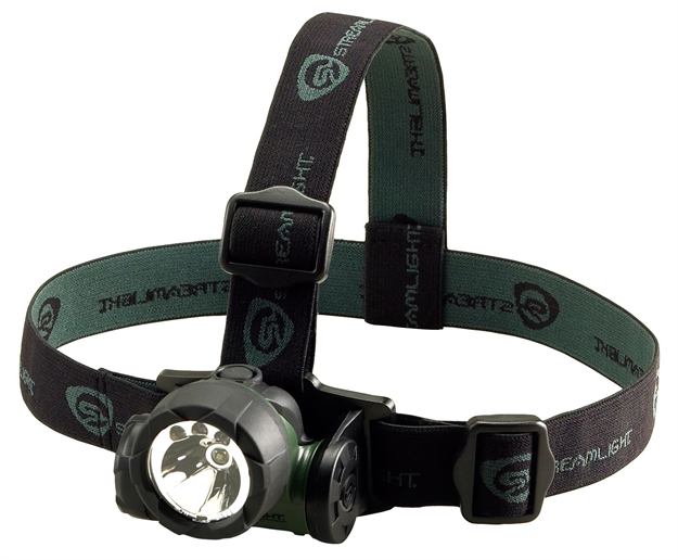 Picture of Streamlight Trident Led/Incand Combo Headlight Green Led W/Elastic And Rubber Straps Uses 3Aaa Batteries 61051