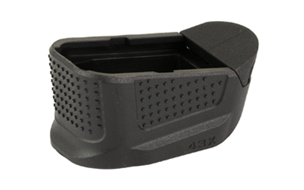 Picture of  Strike Industries Empg43xbk Enhanced Magazine Plate  Made OF Polymer With Black Finish & Extra Gripping Surface For Glock 43X Magazines (Adds 2Rds) 793811763553