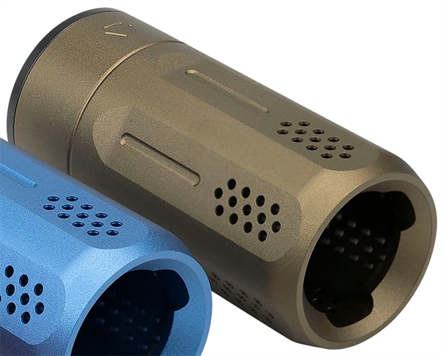 Picture of Strike Industries Bs-Oppressor-U-Fde Oppressor Universal Blast Shield Multi-Cal 3.37"L 1.61"D Flat Dark Earth Anodized Steel/Aluminum For Barrels With 1/2" & 5/8" Threads (Max .98"D Barrels)