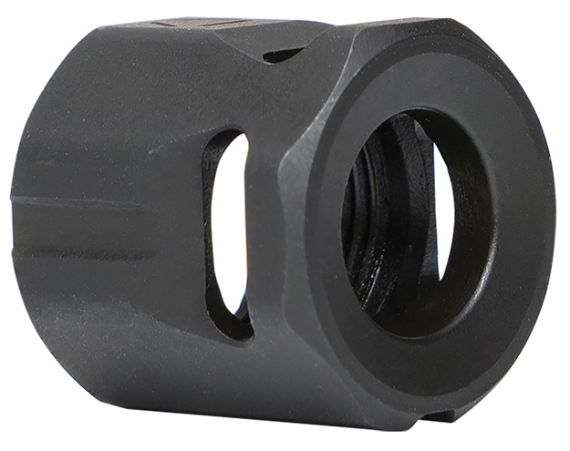 Picture of  Strike Industries Mccircle Micro Threaded Compensator Black Steel 1/2"X28 Threads 0.64" Oal Compatible W/ 9Mm/357 Sig