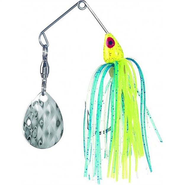 Picture of Strike King Mini-King Spinnerbait, 1/8 Oz, Chartreuse Head/Chartreuse/Blue/Silver Skirt/Silver Blade,1Pk
