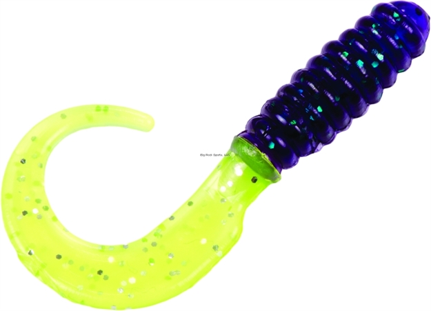 Picture of Strike King Mr. Crappie Grub, 2", Junebug Chartreuse,15Pk