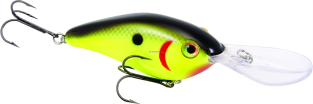Picture of Strike King Pro Model 6Xd Extra Deep Dive Rattle Crankbait, 4-1/2", 1 Oz, Black Back Chartreuse, Floating,1Pk