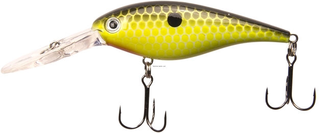 Picture of Strike King Pro Model HD Lucky Shad Medium Dive Rattle Crankbait, 3", 1/2 Oz, Black Back Chartreuse, Floating,1Pk