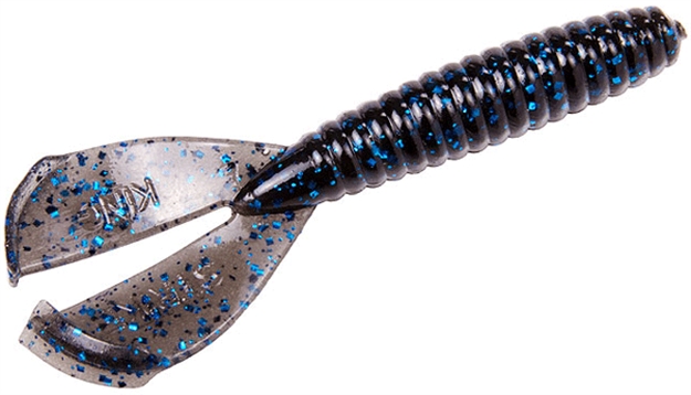 Picture of Strike King Rage Tail Rage Menace Grub, 4", Black Blue Flake, 8Pk