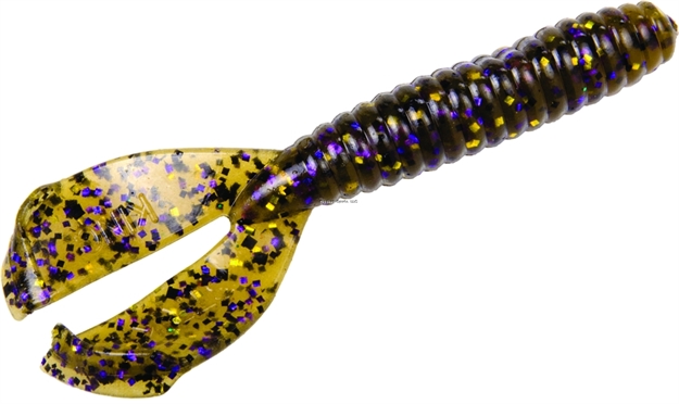 Picture of Strike King Rage Tail Rage Menace Grub, 4", Green Pumpkin Purple & Gold, 8Pk