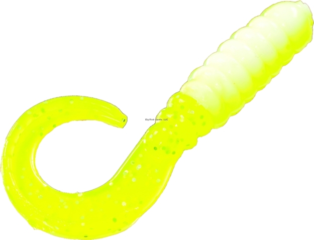 Picture of Strike King Rage Tail Slab Hammer Crappie Grub, 4", Chartreuse White With Chartreuse Tail,10Pk