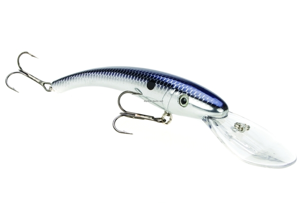 Picture of Strike King Walleye Elite Banana Shad Crankbait, 5", 5/8 Oz, Chrome Blue, Floating,1Pk