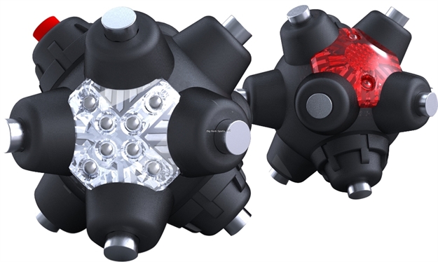 Picture of Striker Concepts Light Mine Professional Flashlight, 11 Neodymium Magnetic Posts, Red/White Led's, 100 Lumens 00107 894717001074