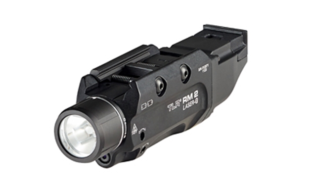 Picture of  Streamlight 69454 Tlr-2 RM W/Laser Black Anodized Aluminum, 1,000 Lumens White Led Bulb/Green Laser, 297 Meters Beam, Picatinny Rail Mount
