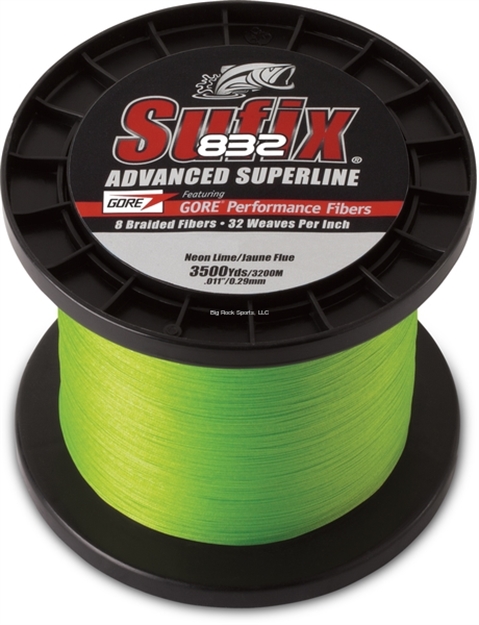 Picture of Sufix 832 Advanced Superline Braid, 15 LB Neon Lime, 3500 Yard Spool