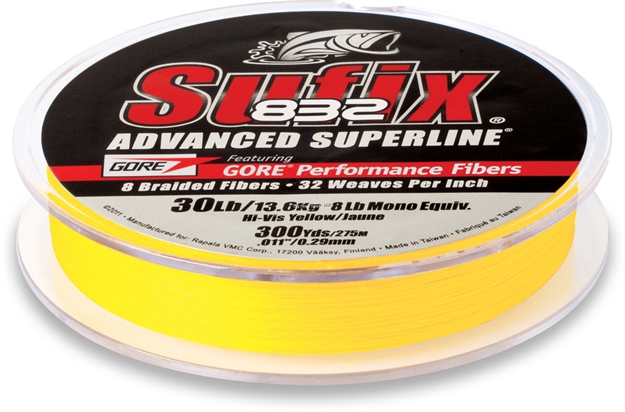 Picture of Sufix 832 Advanced Superline Braid 20Lb 150Yd Hi-Vis Yellow Boxed 660-020Y