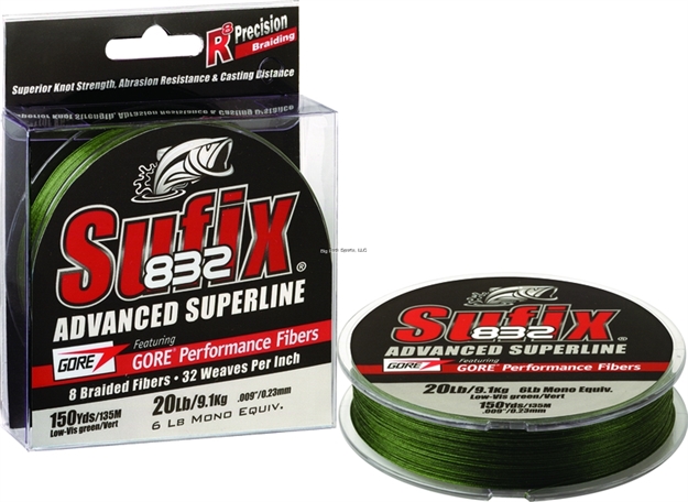 Picture of Sufix 832 Advanced Superline Braid 20Lb 150Yd Lo-Vis Green 660-020G 024777662537