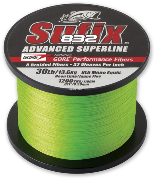 Picture of Sufix 832 Advanced Superline Braid 65Lb 1200Yds Neon Lime
