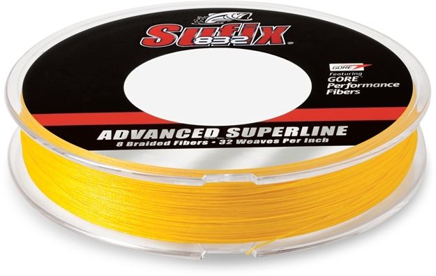 Picture of Sufix 832 Advanced Superline Braid, 8Lb Test, 150Yd, Hi-Vis Yellow, Boxed