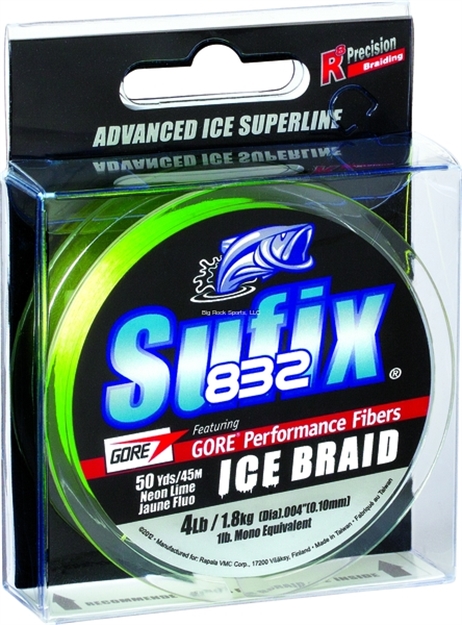 Picture of Sufix 832 Ice Braid Line 4Lb 50Yd Neon Lime