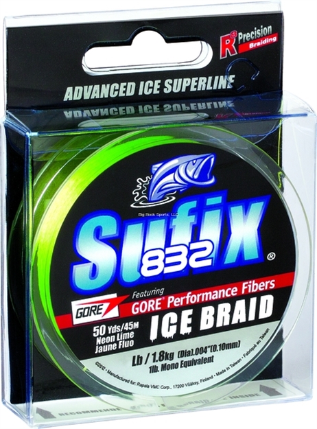 Picture of Sufix 832 Ice Braid Line 8Lb 50Yd Neon Lime