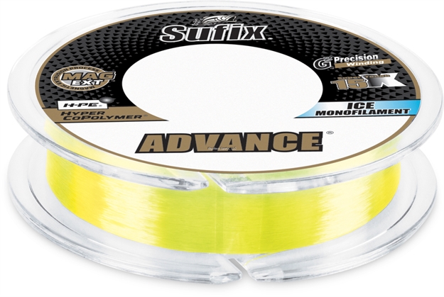 Picture of Sufix Advance Ice Monofilament, 8 Lb, 100 Yd, Neon Lime