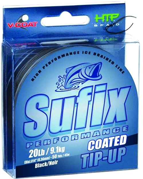 Picture of Sufix Coated Tip-Up Ice Braid Line 20Lb V-Coat Black 50Yds