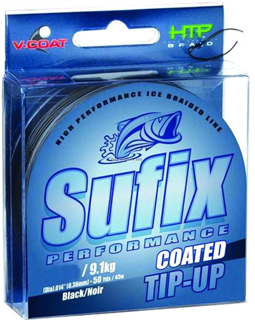 Picture of Sufix Coated Tip-Up Ice Braid Line 30Lb V-Coat Black 50Yds