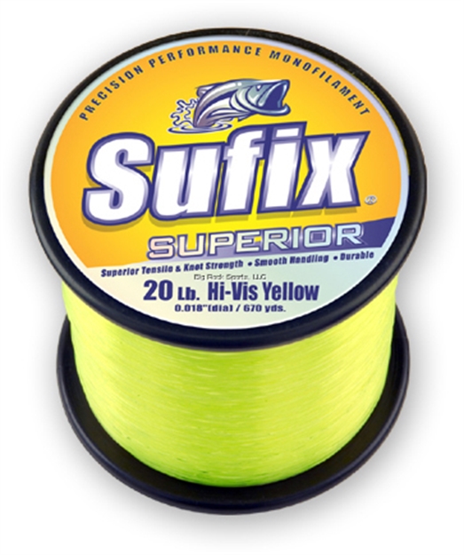 Picture of Sufix Superior Monofilament Line 15Lb 3370Yds Hi-Vis Yellow 1Lb