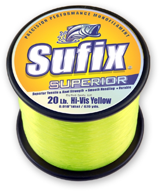Picture of Sufix Superior Monofilament Line 25Lb 9440Yds Hi-Vis Yellow 4.4Lb
