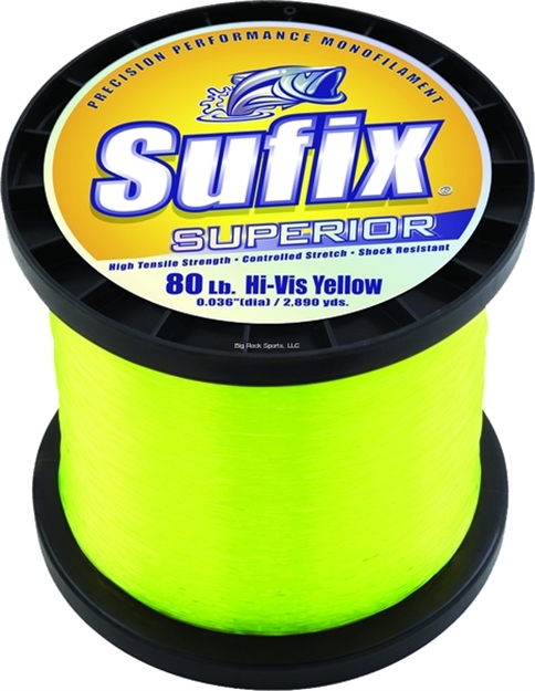 Picture of Sufix Superior Monofilament Line 80Lb 2890Yds Hi-Vis Yellow 4.4Lb