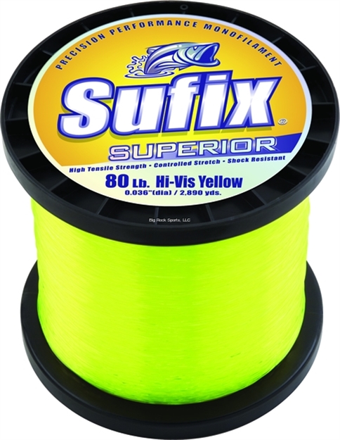 Picture of Sufix Superior Monofilament Line 80Lb 655Yds Hi-Vis Yellow 1Lb