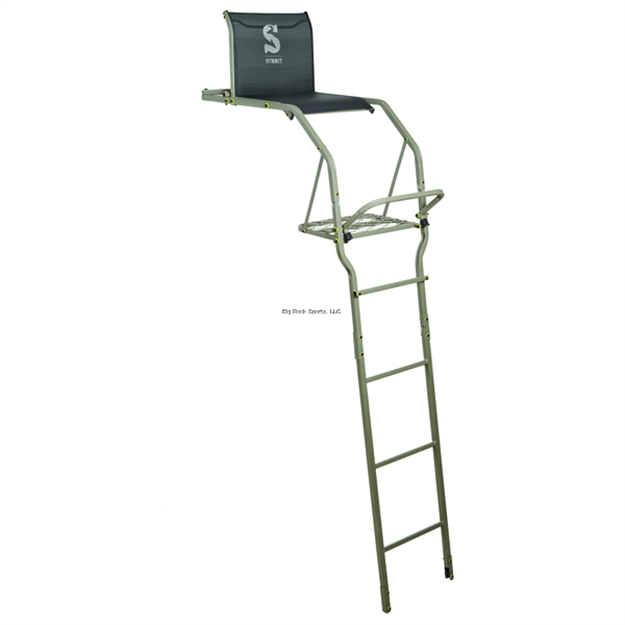 Picture of Summit Steel One Person Ladder Stand 17Ft Height Weight 50Lbs Seat Size 17.8X15.4 Platform Size 17.5 X13.4  With Foot Rest